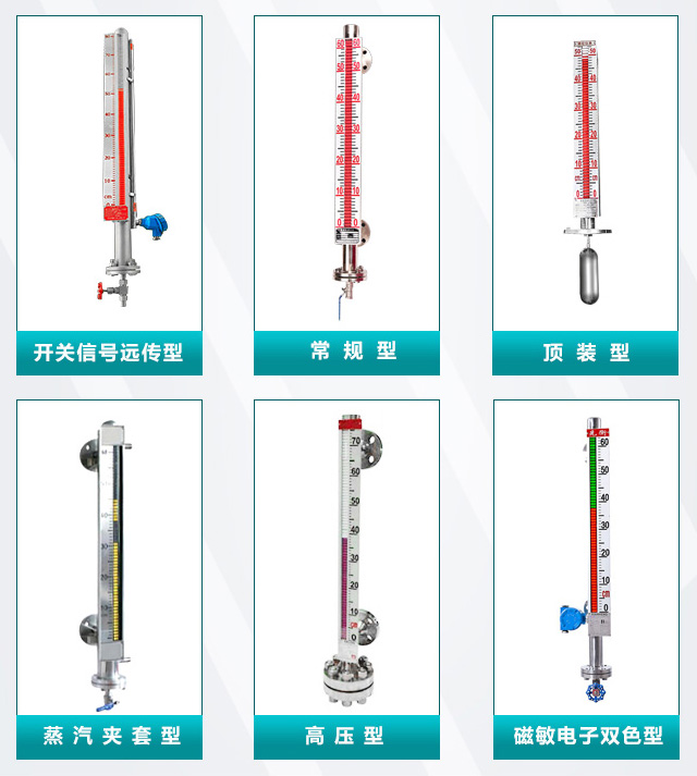 侧装磁翻板液位计产品分类图